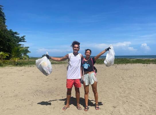 participants during beach cleanup