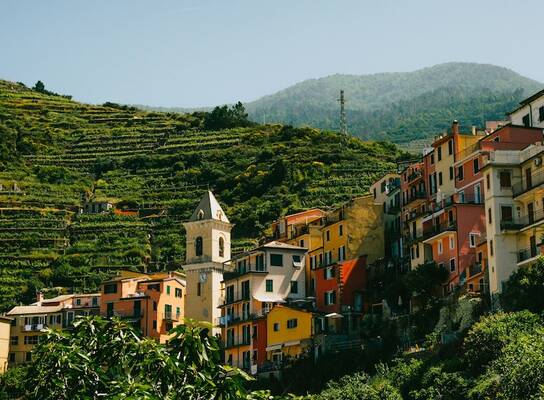 A view of the villages and hills beside La Spezia