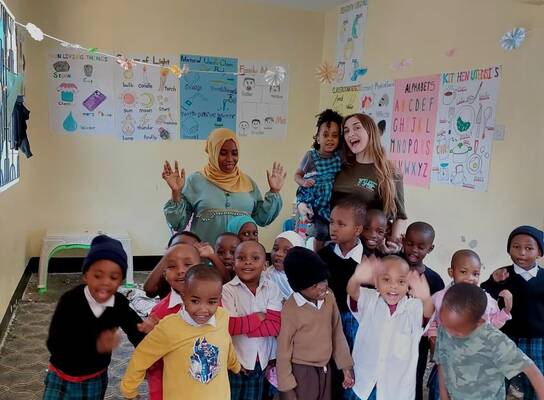 The volunteer at child caring