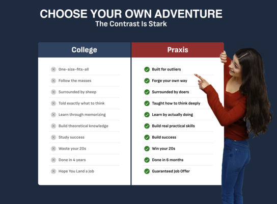 choose your own adventure - college or Praxis