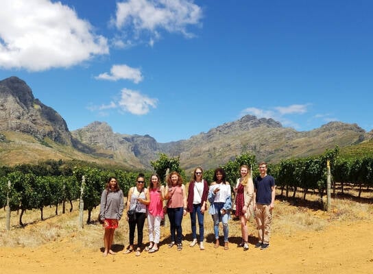 AIFS Abroad students in Stellenbosch, South Africa
