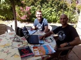 Spanish class in the garden