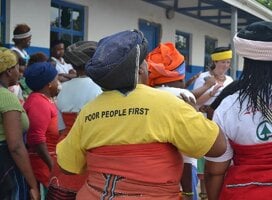 Group of people in motion in South Africa fighting for human rights.