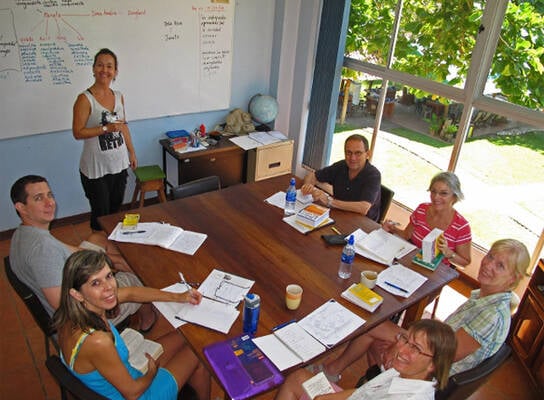 Spanish group classes on the beach, samara costa rica