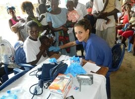 volunteer at work in the health sector of Ghana