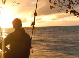 GapForce Volunteer relaxing by the beach in Fiji
