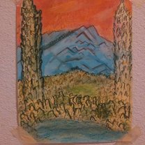 My oil pastel painting in the same spot Cezanne painted his masterpiece!