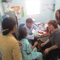 Talking to patients in the hospital