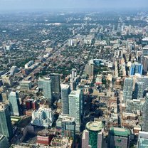 View of Toronto from the top of the CN Tower