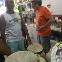 A drum bought through donations for a local caporia school. 