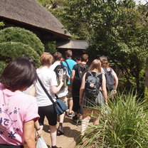 Group visiting an old samurai house