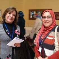 Students conversing at an event at the Arab Language Institute in Fez, Morocco
