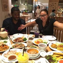 Enjoying my first Thai-style meal