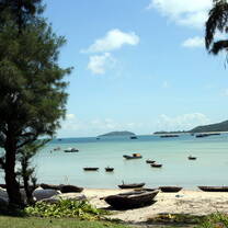 Vietnam, ocean and boats landscape