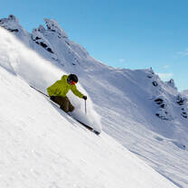 Skiier in Treble Cone