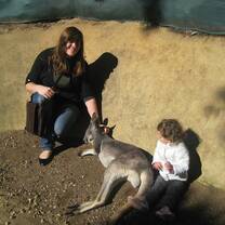 An Au Pair in Australia With Her Host Child and a Kangaroo!