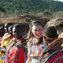 Student working with Ugandan women's empowerment organization