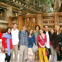 Students at a temple in India