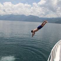 Swimming in Lake Atitlan