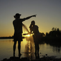 Students explore the Australian Outback at sunset