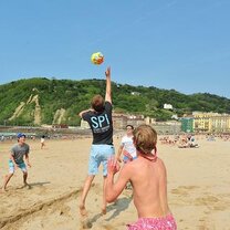 SPI Study Abroad students on the beach in San Sebastian! SPI Study Abroad in Spain