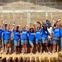 Students by wall