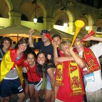 A group of young adults enjoying Barcelona culture