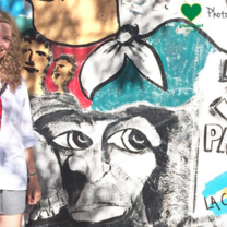 Student at graffiti wall