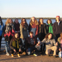 Group photo by the lake