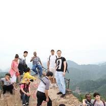 High school teens from language program in china going hiking 
