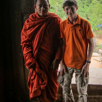 high school student bonds with a buddhist monk