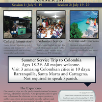 Summer Service Trip to Colombia Flyer