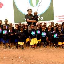 Kindergarten class in donated t-shirt
