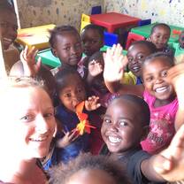 The kids in a local crèche supported by butterfly