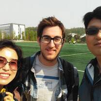 A picture with my coteacher and her husband