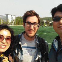 A picture with my coteacher and her husband