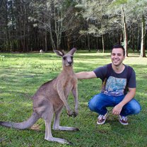 Meeting wild kangaroo