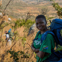 A volunteer on trek
