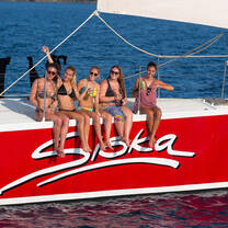 group on sailboat