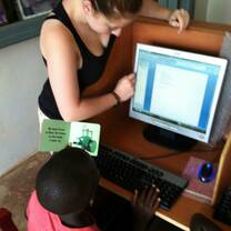 Nina teaching in resource center