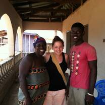 Nina with host family