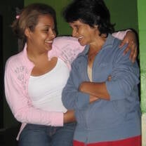 Laughing with family