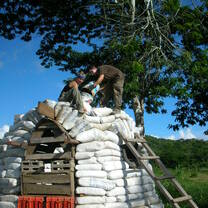 Volunteers building houses Belize