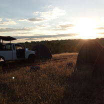 Camping on the grassland