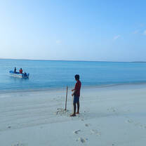 Preparing for early morning beach monitoring for sea turtle nests 