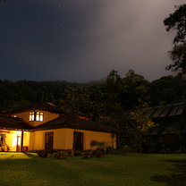 house at ipbio with the beautiful night sky 