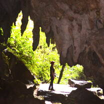exploring caves at nuclear santana