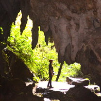 exploring caves at nuclear santana