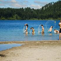 Perfect swim with the international gang in Rotorua