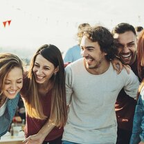 group of young people laughing